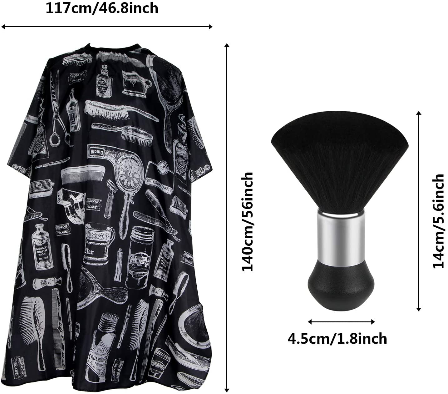💈 Pro Barber Cape + Neck Duster Set