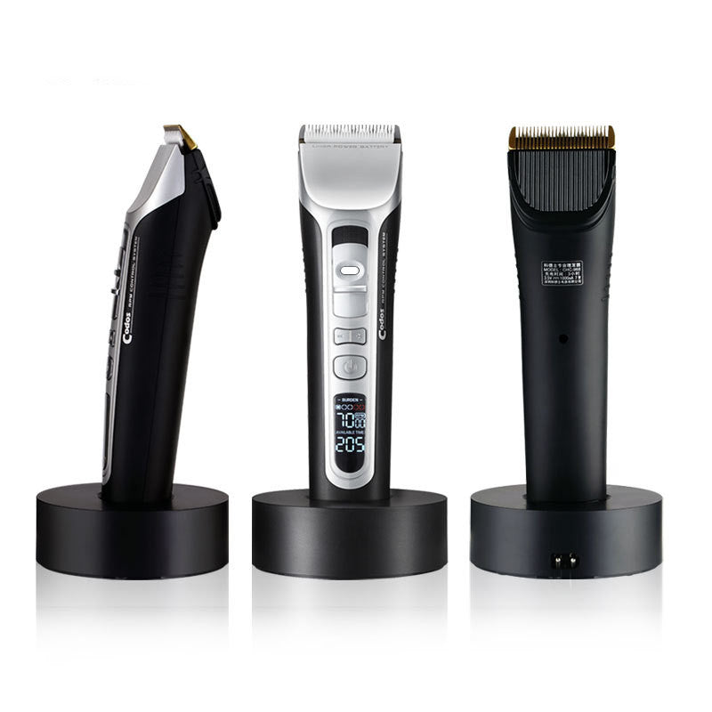 Titanium Pro Cordless Barber Clipper – LED Display + Charging Dock